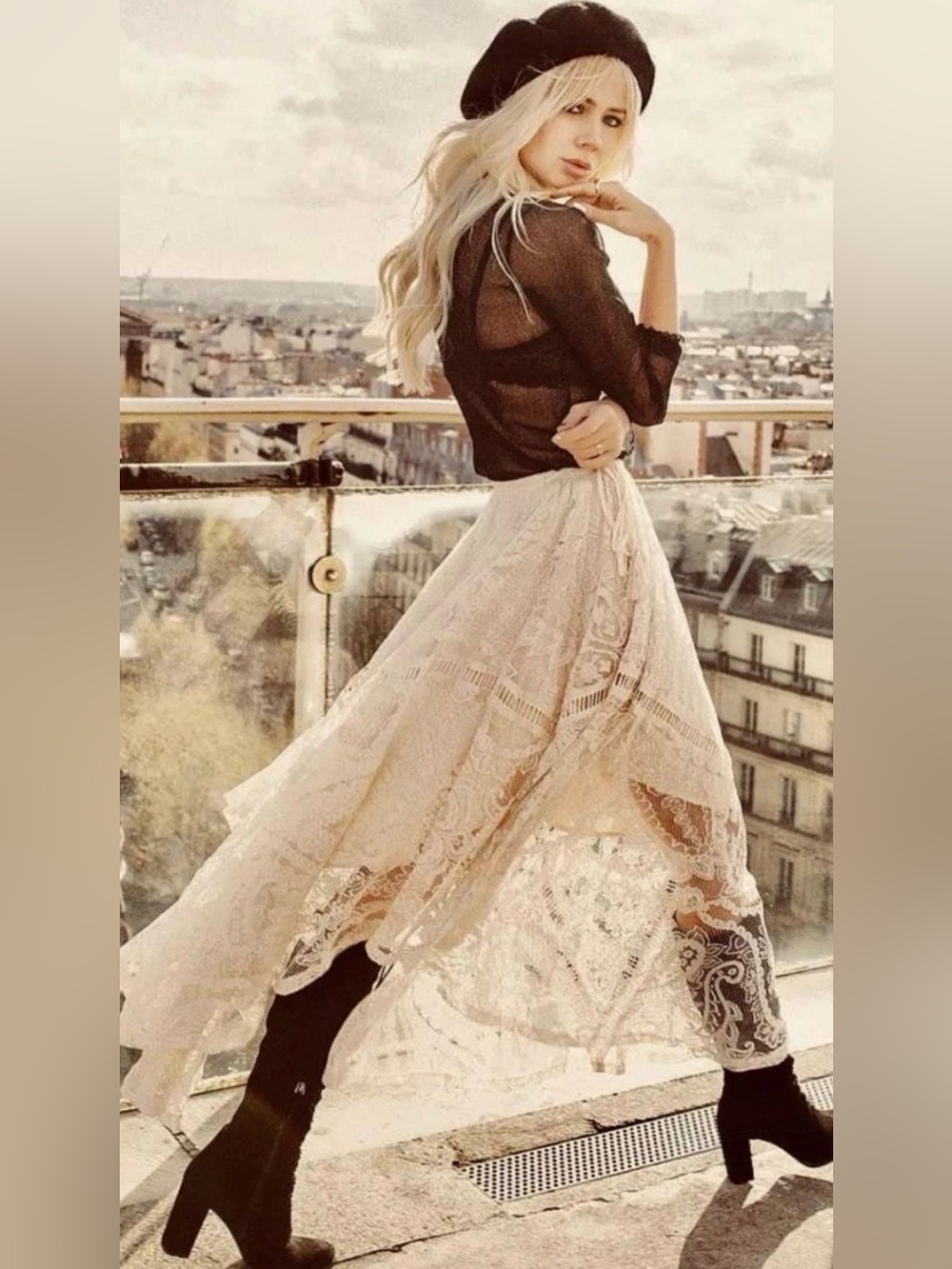 Rhiannon Lace Maxi Skirt - Cream
